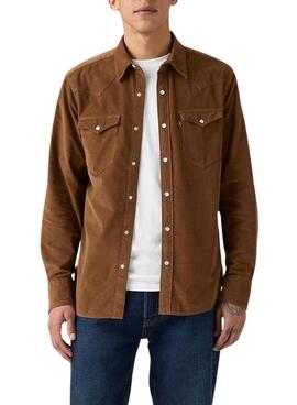 Camisa Levis Barstow Western marrón para hombre
