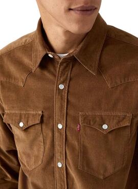 Camisa Levis Barstow Western marrón para hombre