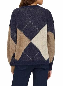 Jersey Only Noeme Jacquard marino para mujer