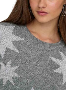 Jersey Only Rosie Glitter gris para mujer