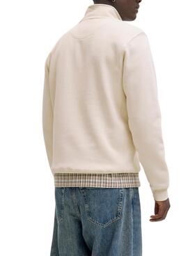 Sudadera Jack and Jones Bleecker beige para hombre