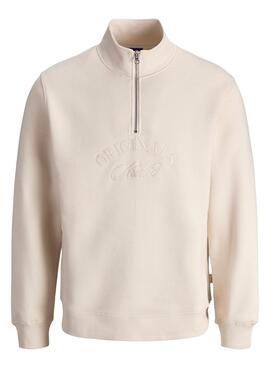 Sudadera Jack and Jones Bleecker beige para hombre
