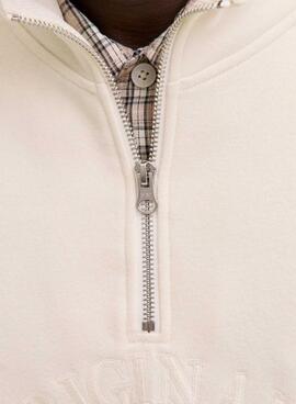 Sudadera Jack and Jones Bleecker beige para hombre