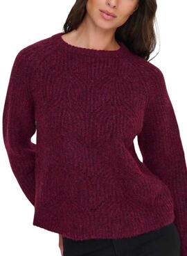 Jersey Only Gila granate para mujer