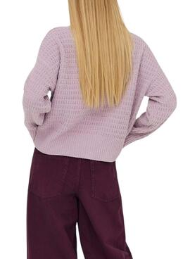 Jersey Only Globe cuello alto malva para mujer