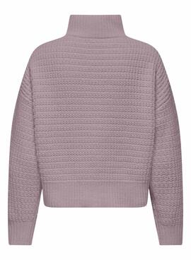 Jersey Only Globe cuello alto malva para mujer
