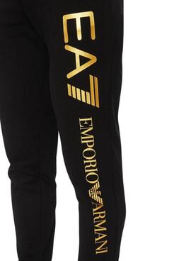Pantalón Emporio Armani EA7 negro y dorado para hombre