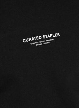 Sudadera Only and Sons Curated Crew negro para hombre