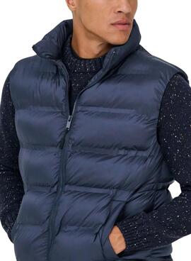 Chaleco Only and Sons Union acolchado marino para hombre