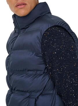 Chaleco Only and Sons Union acolchado marino para hombre