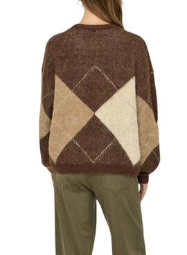 Jersey Only Noeme Jacquard tostado para mujer