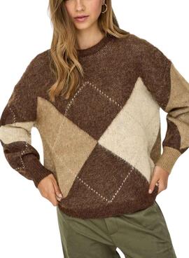 Jersey Only Noeme Jacquard tostado para mujer