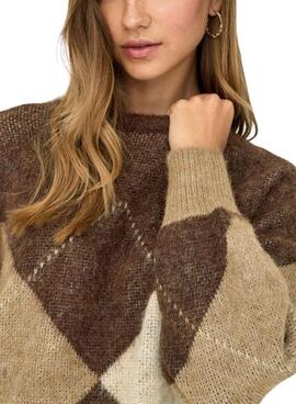 Jersey Only Noeme Jacquard tostado para mujer