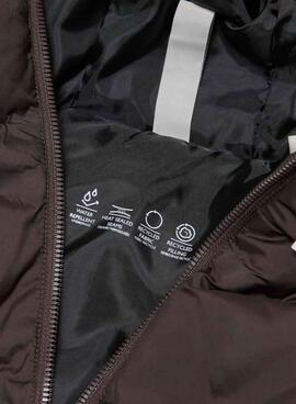 Cazadora Only and Sons Union acolchada con capucha marrón para hombre