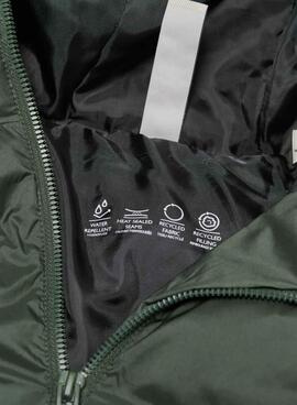 Cazadora Only and Sons Union acolchada con capucha verde para hombre