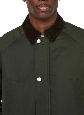 Chaqueta Only and Sons Bob encerada verde para hombre