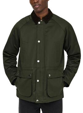 Chaqueta Only and Sons Bob encerada verde para hombre