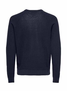 Jersey Only and Sons Hay estructura marino para hombre