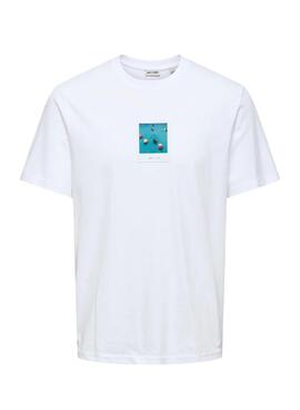 Camiseta Only and Sons Milo Photo blanco para hombre
