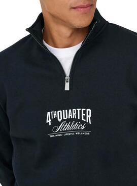 Sudadera Only and Sons Ceres cremallera negro para hombre