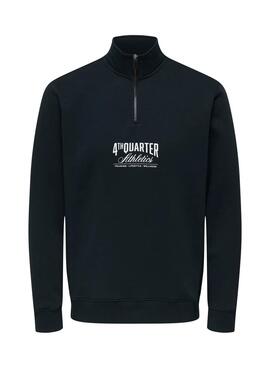 Sudadera Only and Sons Ceres cremallera negro para hombre