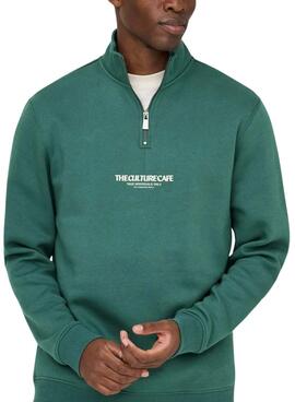 Sudadera Only and Sons Ceres cremallera verde para hombre