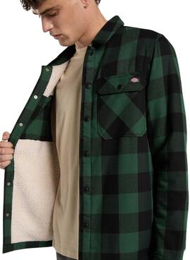 Sobrecamisa Dickies Sacramento verde y negro para hombre
