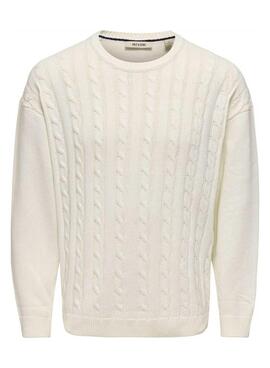 Jersey Only and Sons Lamard beige para hombre