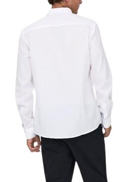 Camisa Only and Sons Alvares oxford blanco slim para hombre
