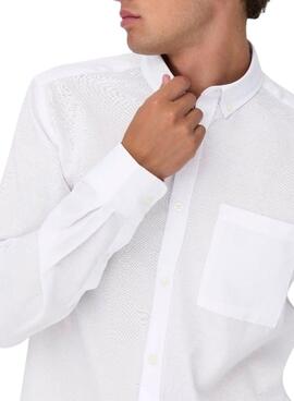 Camisa Only and Sons Alvares oxford blanco slim para hombre