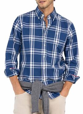Camisa El Ganso estampado de cuadros Brit azul para hombre