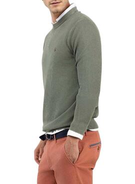 Jersey El Ganso Estructura Garment Dyed verde para hombre