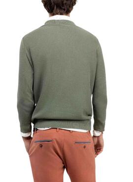 Jersey El Ganso Estructura Garment Dyed verde para hombre