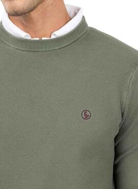 Jersey El Ganso Estructura Garment Dyed verde para hombre