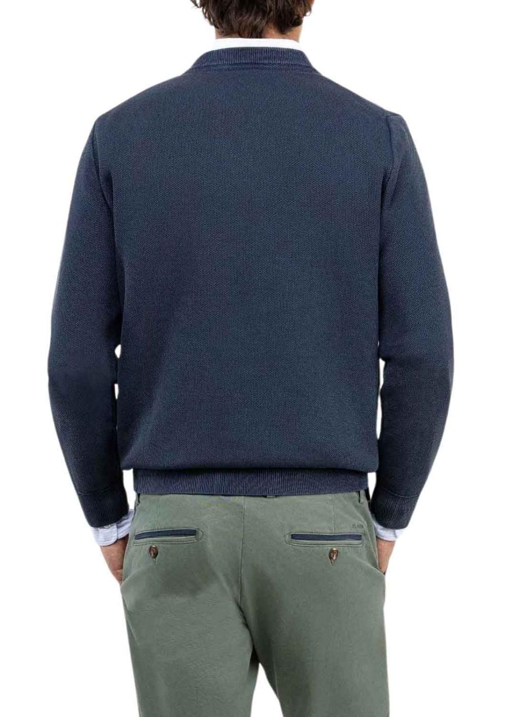 Jersey El Ganso Estructura Garment Dyed azul para hombre