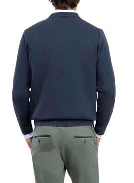 Jersey El Ganso Estructura Garment Dyed azul para hombre