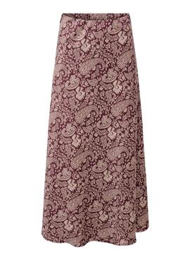 Falda Only Jane estampado Pasley granate para mujer