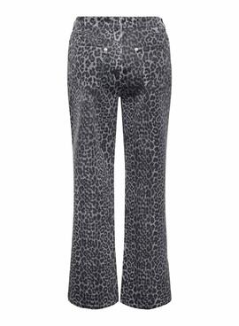 Pantalón Only Cobain animal print gris para mujer
