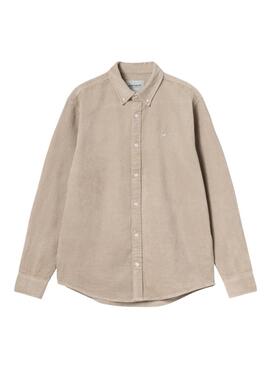 Camisa Carhartt Madison de pana beige para hombre
