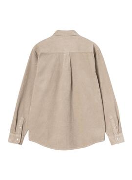 Camisa Carhartt Madison de pana beige para hombre