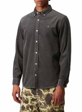 Camisa Carhartt Madison de pana gris para hombre