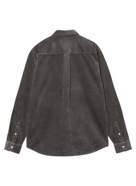 Camisa Carhartt Madison de pana gris para hombre