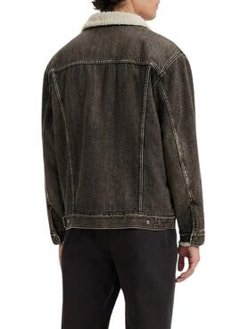 Cazadora vaquera Levis Sherpa Relaxed negro para hombre
