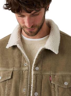 Cazadora Levis Sherpa de pana Relaxed tostado para hombre