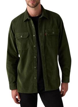 Camisa Levis Jackson Worker de pana verde para hombre