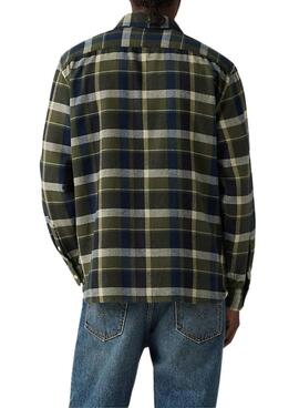 Camisa Levis Jackson Worker cuadros verde de franela para hombre