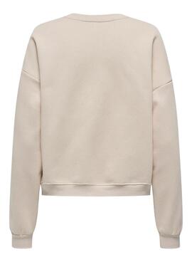 Sudadera Only Elisanna beige para mujer