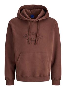 Sudadera Jack and Jones Bleecker marrón con capucha para hombre