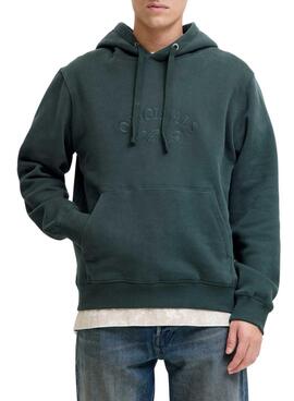Sudadera Jack and Jones Bleecker verde con capucha para hombre