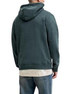 Sudadera Jack and Jones Bleecker verde con capucha para hombre